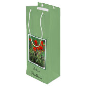 Indische penseelschildering - Oorspronkelijke blow Wijn Cadeautas (Achterkant Gekanteld)