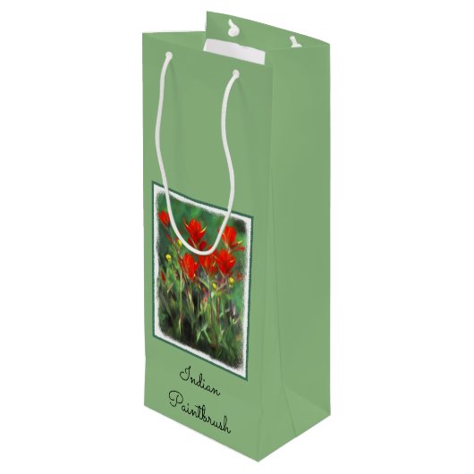 Indische penseelschildering - Oorspronkelijke blow Wijn Cadeautas (Achterkant Gekanteld)