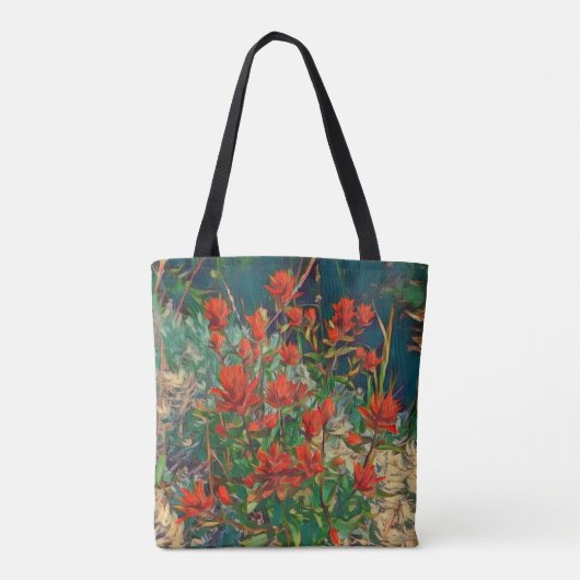 Indische penseeltekening tote bag (Achterkant)