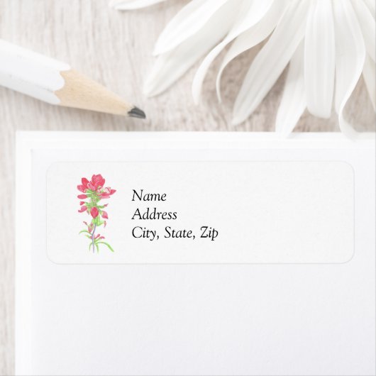 Indische penseelvrije bloem etiket (Insitu)