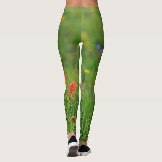 Indische penseelvrije bloemen leggings (Achterkant)