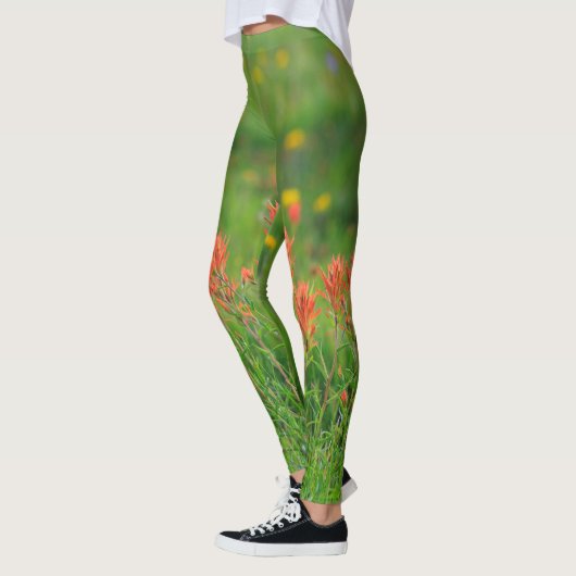 Indische penseelvrije bloemen leggings (Links)