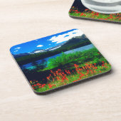 Indische penseelvrije bloemen onderzetter (Linkerzijde)