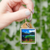 Indische penseelvrije bloemen sleutelhanger (Hand)