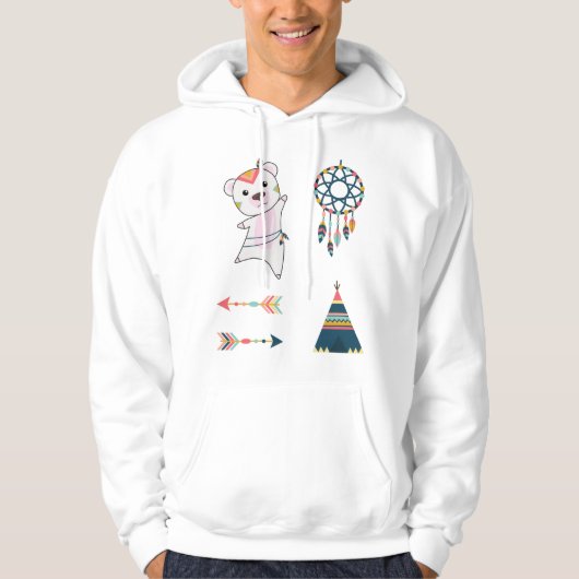 Indische Polaire Beer Sticker Beer Dreamweaver Set Hoodie (Voorkant)