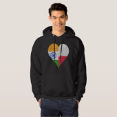 Indische Poolse vlag Heart Hoodie (Voorkant volledig)