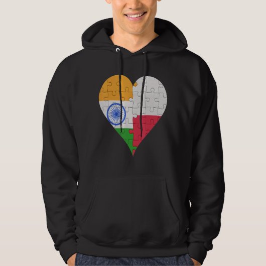 Indische Poolse vlag Heart Hoodie (Voorkant)