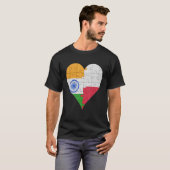 Indische Poolse vlag Heart T-shirt (Voorkant volledig)