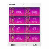 Indische Prinses Paars Roze Goud Bling Etiketten (Full Sheet)