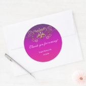 Indische Prinses Paars Roze Gouden Label Sticker (Envelop)