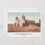 Indische Pueblo of Isleta NM, uitzicht van de Oude Briefkaart (Voorkant / Achterkant)