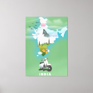 Indische reisposter canvas afdruk
