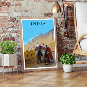 Indische reistoestel voor reportage poster