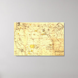 Indische reserves ten westen van de Mississippi Canvas Afdruk