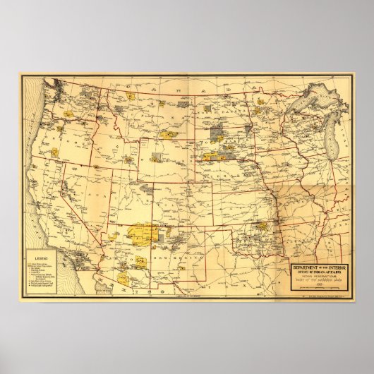 Indische reserves ten westen van de Mississippi Poster (Voorkant)