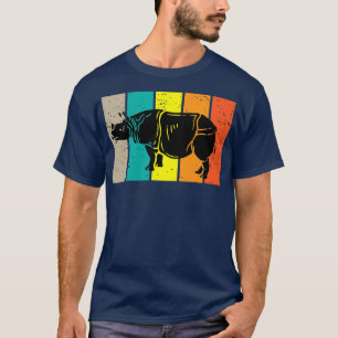 Indische Rhinoceros Rhino Retro Mannen Vrouwen T-shirt