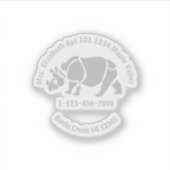 Indische ringeros Unicorn Rhino Sticker (Voorkant)