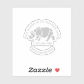 Indische ringeros Unicorn Rhino Sticker (Vel)