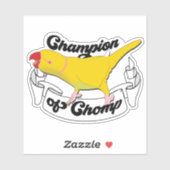 Indische ringnek Funny Parrot Yellow Chomp Champio Sticker (Vel)