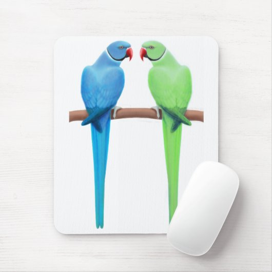 Indische ringnek Parakeets Mousepad Muismat (Met muis)