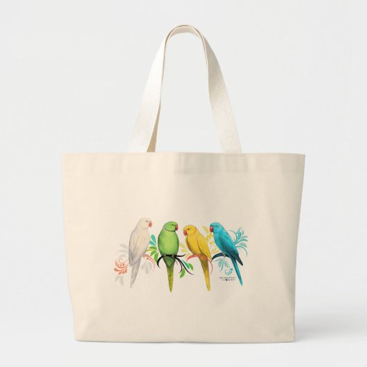 Indische ringneparrots grote tote bag (Voorkant)