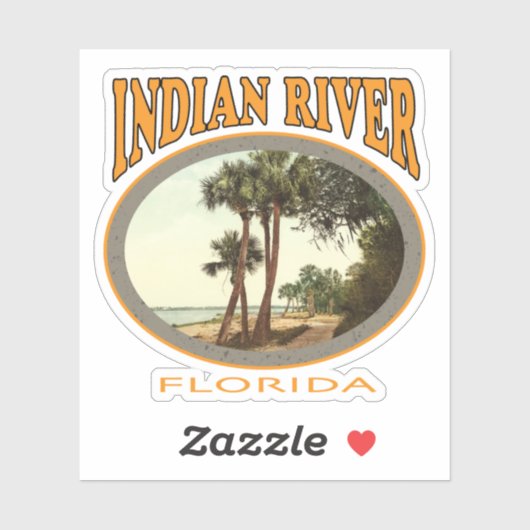 Indische rivier Florida met oud beeld Sticker (Vel)