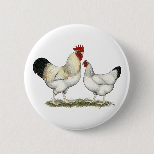 Indische rivierkippen ronde button 5,7 cm (Voorkant)