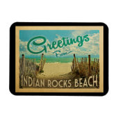 Indische Rocks Beach Vintage-reis Magneet (Horizontaal)