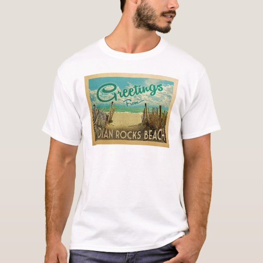 Indische Rocks Beach Vintage-reis T-shirt (Voorkant)