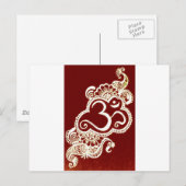 Indische rode henna briefkaart (Voorkant / Achterkant)
