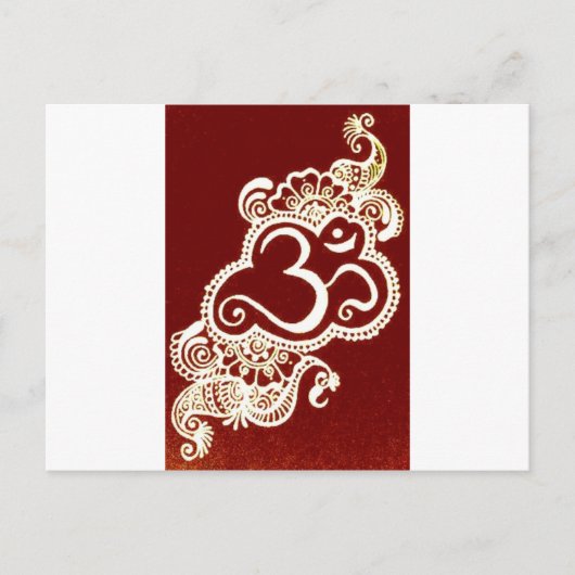 Indische rode henna briefkaart (Voorkant)