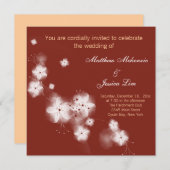 Indische rode kersenbloesem bruiloft kaart (Voorkant / Achterkant)