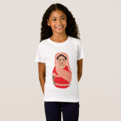 Indische (Rode) Matryoshka Girls' T-Shirt (Voorkant volledig)