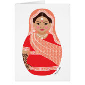 Indische (Rode) Matryoshka Kaart (Voorkant)