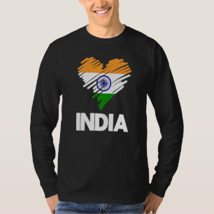 Indische rode vlagdag hindi Indische hartslag hind T-shirt