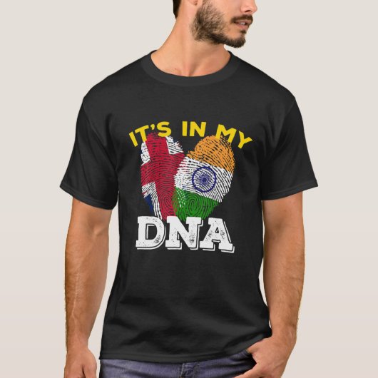Indische rode vlaggendag hindi DNA Ashoka Chakra U T-shirt (Voorkant)