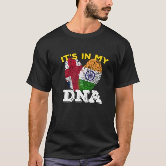 Indische rode vlaggendag hindi DNA Ashoka Chakra U T-shirt (Voorkant)