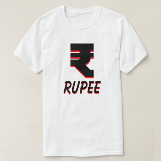 ₹ Indische roepies wit T-shirt (Design voorkant)