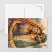 Indische Romantik Lila-Gold Briefkaart (Voorkant / Achterkant)
