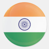 Indische ronde pictogramvlag ronde sticker (Voorkant)