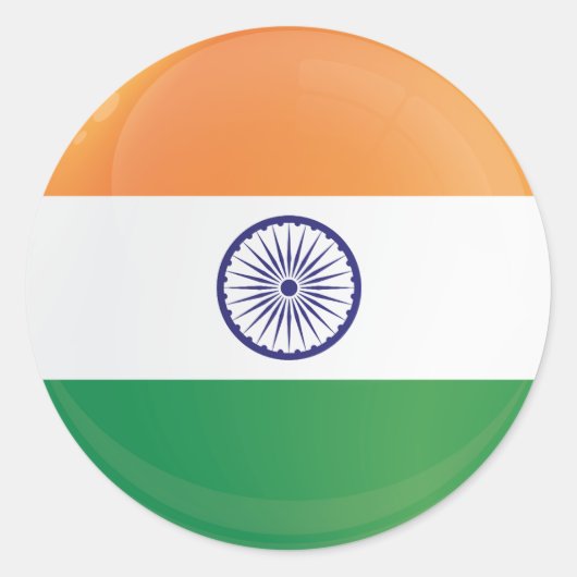 Indische ronde pictogramvlag sticker (Voorkant)