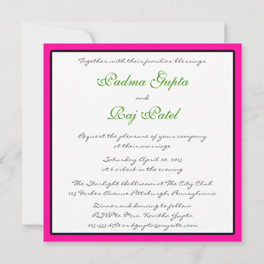 Indische roze Disks Weddenschap Kaart (Achterkant)