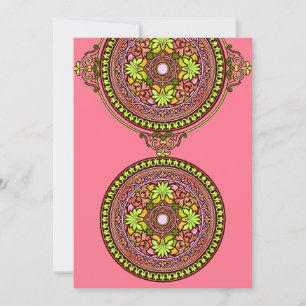 Indische roze Disks Weddenschap Kaart