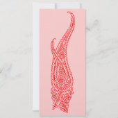 Indische roze en rode paisley bruiloft kaart (Achterkant)