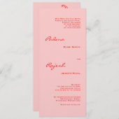 Indische roze en rode paisley bruiloft kaart (Voorkant / Achterkant)