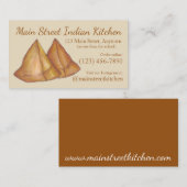 Indische Samosas Restaurant Kooking Chef Visitekaartje (Voorkant / Achterkant)