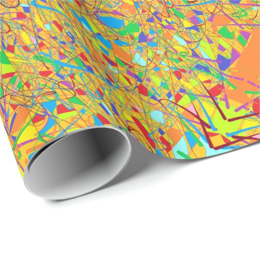 Indische sari of abstracte kunstgoud met vele kleu cadeaupapier (Rol Hoek)