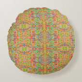 Indische sari ziet er abstract uit, medalleeuwen g rond kussen (Voorkant)