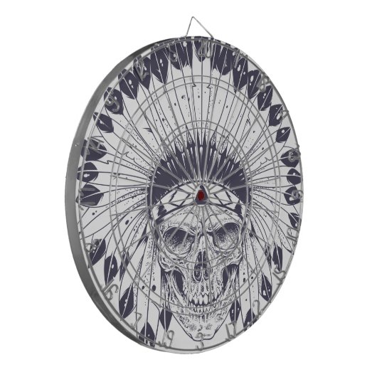 Indische schedel dartbord (Voorkant Links)
