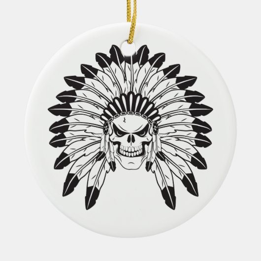 Indische schedelhoofd keramisch ornament (Voorkant)